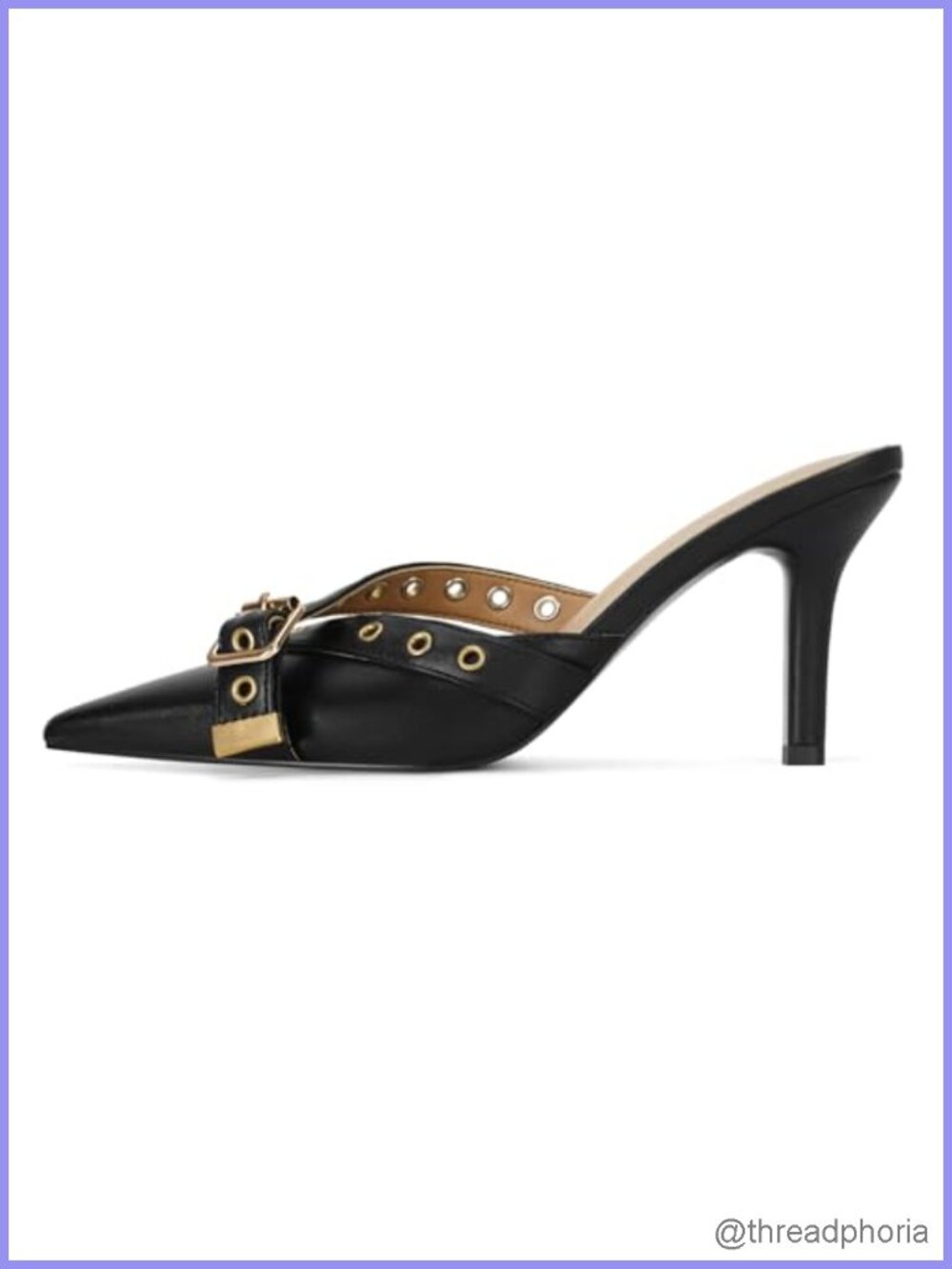 Vegan Leather Kitten Heel Mules for Women Pointed Toe Bow Slip On Pumps